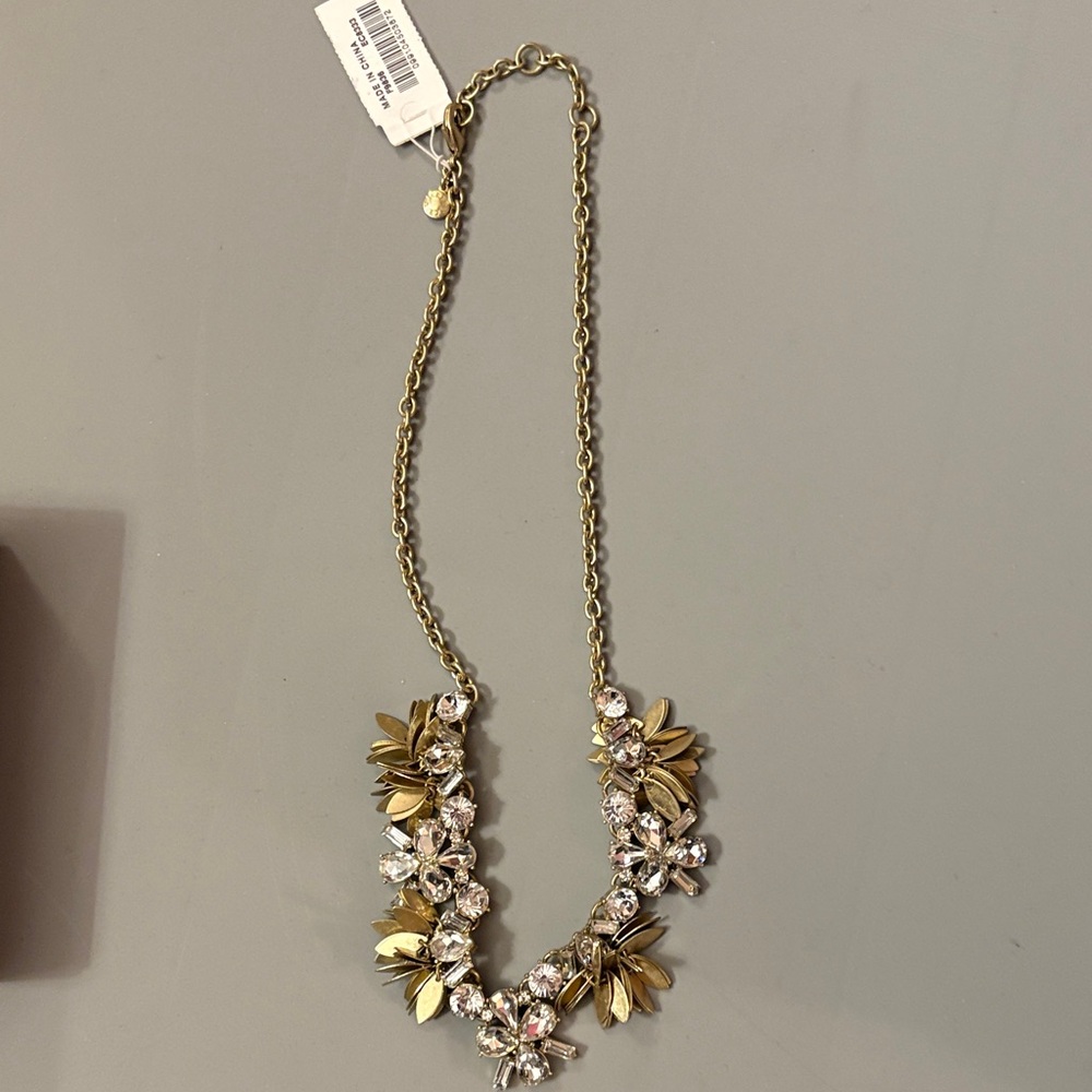 J. Crew Gold and Silver Floral Necklace